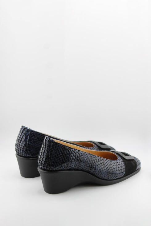 DFC Relax Wedge Heel Patent Loafer with Buckle